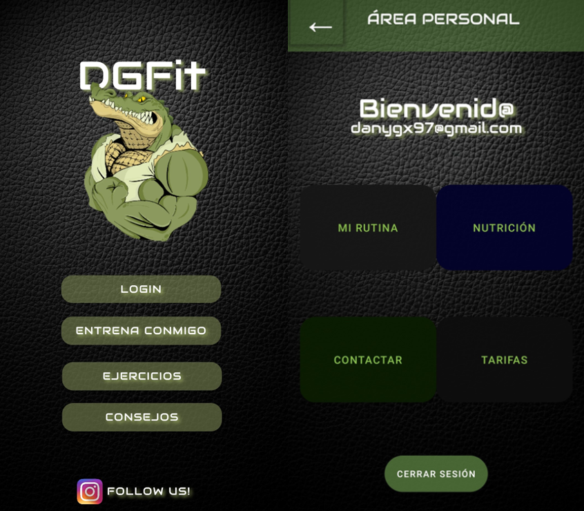 App de entrenamientos - DGFIT